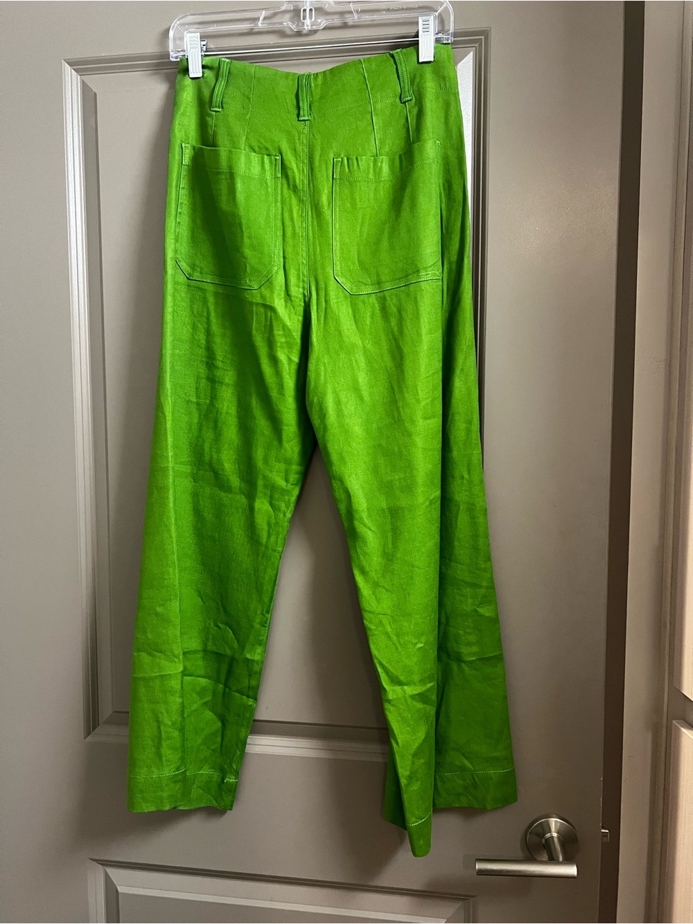 Anthropologie Maeve Colette Wide Leg Crop Green Linen Size 27 - Picture 3 of 5